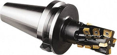 Seco - 50mm Cut Diam, 77mm Max Depth of Cut, 250mm OAL, Indexable Square Shoulder Helical End Mill - BT50 Taper Shank, 90° Lead Angle, Series Turbo - Exact Tool & Supply