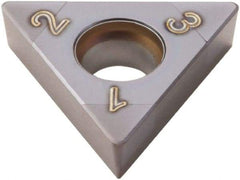 Seco - TCGW21.52 Grade CBN060K PCBN Turning Insert - TiSiAlN Finish, 60° Triangle, 1/4" Inscr Circle, 3/32" Thick, 1/32" Corner Radius - Exact Tool & Supply