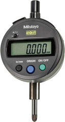 Mitutoyo - 0 to 12.7mm Range, 0.00005" Graduation, Electronic Drop Indicator - Flat Back, Accurate to 0.0001", English & Metric System, LCD Display - Exact Tool & Supply