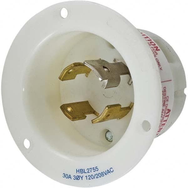 Hubbell Wiring Device-Kellems - 3-Phase Wye 120/208 VAC 30A NEMA L18-30P Industrial Twist Lock Inlet - Exact Tool & Supply