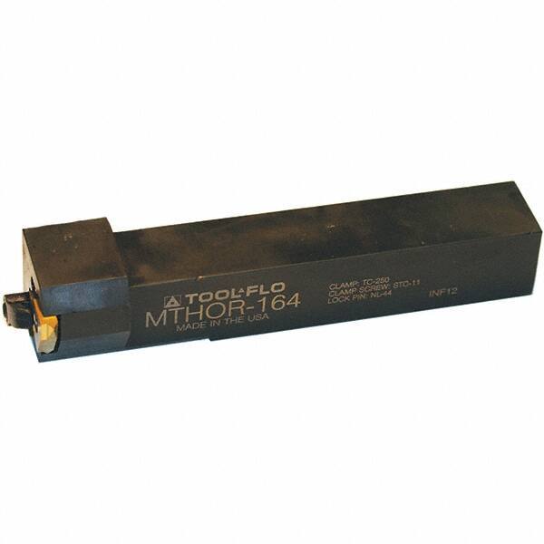 Tool-Flo - External Thread, Right Hand Cut, 1-1/4" Shank Width x 1-1/4" Shank Height Indexable Threading Toolholder - 7" OAL, T.MA/C 43 Insert Compatibility, MTHO Toolholder, Series On-Edge - Exact Tool & Supply