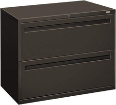 Hon - 36" Wide x 28-3/8" High x 19-1/4" Deep, 2 Drawer Lateral File - Steel, Charcoal - Exact Tool & Supply