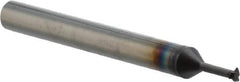Scientific Cutting Tools - 32 to 64 TPI, Internal/External Single Profile Thread Mill - #6" Noml Diam, 0.098" Cut Diam, 3/16" Shank Diam, 3 Flute, 0.049" Neck Diam, 1/4" Neck Length, 2" OAL, AlTiN+ Finish - Exact Tool & Supply