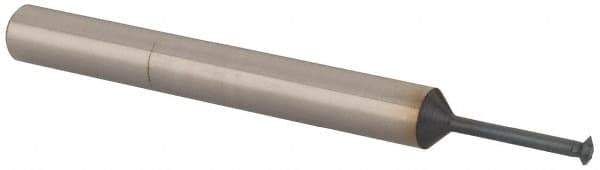 Scientific Cutting Tools - 32 to 64 TPI, Internal/External Single Profile Thread Mill - #6" Noml Diam, 0.098" Cut Diam, 3/16" Shank Diam, 3 Flute, 0.049" Neck Diam, 0.4" Neck Length, 2" OAL, AlTiN+ Finish - Exact Tool & Supply
