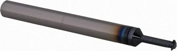 Scientific Cutting Tools - 32 to 56 TPI, Internal/External Single Profile Thread Mill - #8" Noml Diam, 0.12" Cut Diam, 3/16" Shank Diam, 3 Flute, 0.07" Neck Diam, 0.3" Neck Length, 2" OAL, AlTiN+ Finish - Exact Tool & Supply