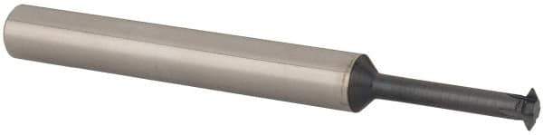 Scientific Cutting Tools - 18 to 56 TPI, Internal/External Single Profile Thread Mill - 1/4" Noml Diam, 0.182" Cut Diam, 1/4" Shank Diam, 4 Flute, 0.104" Neck Diam, 0.65" Neck Length, 2-1/2" OAL, AlTiN+ Finish - Exact Tool & Supply