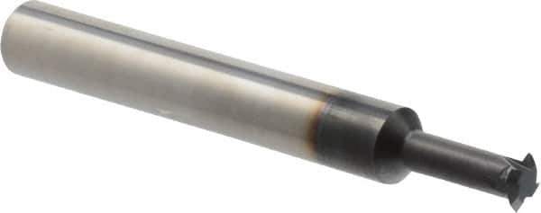 Scientific Cutting Tools - 14 to 40 TPI, Internal/External Single Profile Thread Mill - 3/8" Noml Diam, 0.29" Cut Diam, 3/8" Shank Diam, 4 Flute, 0.192" Neck Diam, 0.6" Neck Length, 3" OAL, AlTiN+ Finish - Exact Tool & Supply