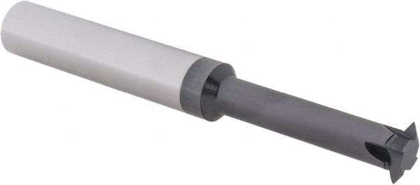 Scientific Cutting Tools - 12 to 32 TPI, Internal/External Single Profile Thread Mill - 1/2" Noml Diam, 0.372" Cut Diam, 3/8" Shank Diam, 4 Flute, 0.24" Neck Diam, 1.2" Neck Length, 3" OAL, AlTiN+ Finish - Exact Tool & Supply