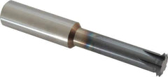 Scientific Cutting Tools - 10 to 32 TPI, Internal/External Single Profile Thread Mill - 3/4" Noml Diam, 0.595" Cut Diam, 5/8" Shank Diam, 6 Flute, 0.43" Neck Diam, 2" Neck Length, 4" OAL, AlTiN+ Finish - Exact Tool & Supply