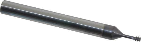 Scientific Cutting Tools - #6-32 UNC, 0.1" Cutting Diam, 3 Flute, Solid Carbide Helical Flute Thread Mill - Internal Thread, 0.26" LOC, 2-1/2" OAL, 1/4" Shank Diam - Exact Tool & Supply