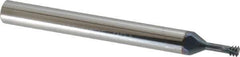 Scientific Cutting Tools - #8-32 UNC, 0.126" Cutting Diam, 3 Flute, Solid Carbide Helical Flute Thread Mill - Internal Thread, 0.3" LOC, 2-1/2" OAL, 1/4" Shank Diam - Exact Tool & Supply