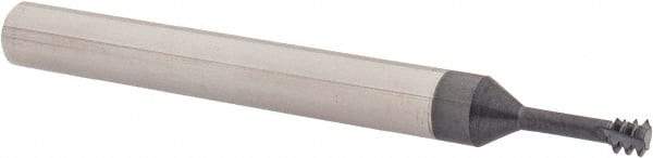 Scientific Cutting Tools - #10-24 UNC, 0.139" Cutting Diam, 3 Flute, Solid Carbide Helical Flute Thread Mill - Internal Thread, 0.4" LOC, 2-1/2" OAL, 1/4" Shank Diam - Exact Tool & Supply