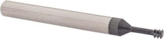 Scientific Cutting Tools - #10-24 UNC, 0.139" Cutting Diam, 3 Flute, Solid Carbide Helical Flute Thread Mill - Internal Thread, 0.4" LOC, 2-1/2" OAL, 1/4" Shank Diam - Exact Tool & Supply