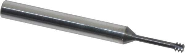 Scientific Cutting Tools - #10-24 UNC, 0.139" Cutting Diam, 3 Flute, Solid Carbide Helical Flute Thread Mill - Internal Thread, 0.6" LOC, 2-1/2" OAL, 1/4" Shank Diam - Exact Tool & Supply
