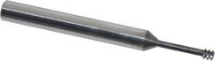 Scientific Cutting Tools - #10-24 UNC, 0.139" Cutting Diam, 3 Flute, Solid Carbide Helical Flute Thread Mill - Internal Thread, 0.6" LOC, 2-1/2" OAL, 1/4" Shank Diam - Exact Tool & Supply