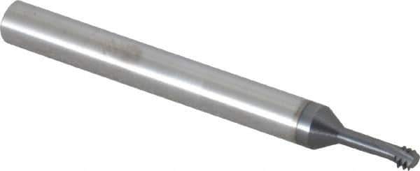 Scientific Cutting Tools - #10-32 UNF, 0.139" Cutting Diam, 3 Flute, Solid Carbide Helical Flute Thread Mill - Internal Thread, 0.4" LOC, 2-1/2" OAL, 1/4" Shank Diam - Exact Tool & Supply