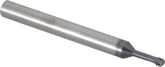Scientific Cutting Tools - #10-32 UNF, 0.139" Cutting Diam, 3 Flute, Solid Carbide Helical Flute Thread Mill - Internal Thread, 0.4" LOC, 2-1/2" OAL, 1/4" Shank Diam - Exact Tool & Supply