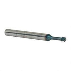 Scientific Cutting Tools - 1/4-20 UNC, 0.186" Cutting Diam, 3 Flute, Solid Carbide Helical Flute Thread Mill - Internal Thread, 1/2" LOC, 2-1/2" OAL, 1/4" Shank Diam - Exact Tool & Supply