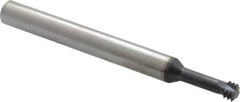 Scientific Cutting Tools - 1/4-28 UNF, 0.186" Cutting Diam, 3 Flute, Solid Carbide Helical Flute Thread Mill - Internal Thread, 1/2" LOC, 2-1/2" OAL, 1/4" Shank Diam - Exact Tool & Supply