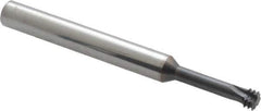 Scientific Cutting Tools - 1/4-28 UNF, 0.186" Cutting Diam, 3 Flute, Solid Carbide Helical Flute Thread Mill - Internal Thread, 0.7" LOC, 2-1/2" OAL, 1/4" Shank Diam - Exact Tool & Supply