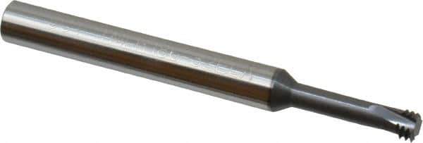 Scientific Cutting Tools - 1/4-32 UNEF, 0.186" Cutting Diam, 3 Flute, Solid Carbide Helical Flute Thread Mill - Internal Thread, 0.7" LOC, 2-1/2" OAL, 1/4" Shank Diam - Exact Tool & Supply