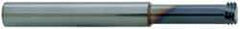 Scientific Cutting Tools - #10-48 UNS, 0.139" Cutting Diam, 3 Flute, Solid Carbide Helical Flute Thread Mill - Internal Thread, 0.4" LOC, 2-1/2" OAL, 1/4" Shank Diam - Exact Tool & Supply