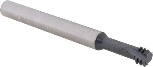 Scientific Cutting Tools - M8x1.25 Metric Coarse, 0.234" Cutting Diam, 3 Flute, Solid Carbide Helical Flute Thread Mill - Internal Thread, 0.6" LOC, 2-1/2" OAL, 1/4" Shank Diam - Exact Tool & Supply