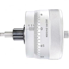 Starrett - 25mm, 4-1/16 Inch Plain Thimble, 0.3118 Inch Diameter x 1-7/16 Inch Long Spindle, Mechanical Micrometer Head - Exact Tool & Supply