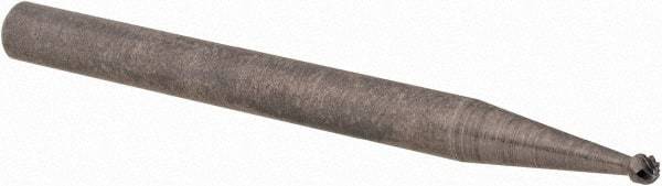 Cle-Line - 1/16" Cut Diam, 1/8" Shank Diam, Ball Head Single Cut Burr - Carbide, 1.6mm LOC, 38mm OAL - Exact Tool & Supply