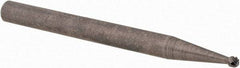 Cle-Line - 1/16" Cut Diam, 1/8" Shank Diam, Ball Head Single Cut Burr - Carbide, 1.6mm LOC, 38mm OAL - Exact Tool & Supply