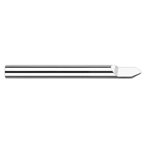 Engraving Cutters - 0.1250″ (1/8″) Shank Diameter × 0.0100″ Radius × 40° included Carbide Radius Engraver, 1 Flute - Exact Tool & Supply
