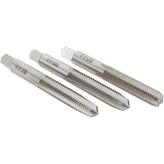 Cle-Line - M8x1.25 Metric, 4 Flute, Bottoming, Plug & Taper, Bright Finish, High Speed Steel Tap Set - Right Hand Cut, 2-23/32" OAL, 1-1/8" Thread Length, Series 0404 - Exact Tool & Supply