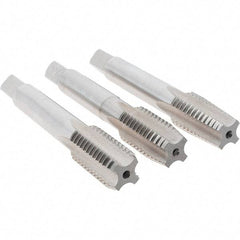 Cle-Line - 5/8-11 UNC, 4 Flute, Bottoming, Plug & Taper, Bright Finish, High Speed Steel Tap Set - Right Hand Cut, 3-13/16" OAL, 1-13/16" Thread Length, Series 0404 - Exact Tool & Supply