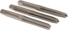 Cle-Line - M6x1.00 Metric, 4 Flute, Bottoming, Plug & Taper, Bright Finish, High Speed Steel Tap Set - Right Hand Cut, 2-1/2" OAL, 1" Thread Length, Series 0404 - Exact Tool & Supply