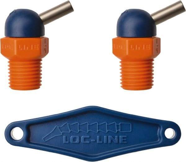 Loc-Line - 1/4" Hose Inside Diam x 5/32" Nozzle Diam, High-Pressure Coolant Hose Nozzle - NPT, for Use with Loc-Line Modular Hose System, 2 Pieces - Exact Tool & Supply