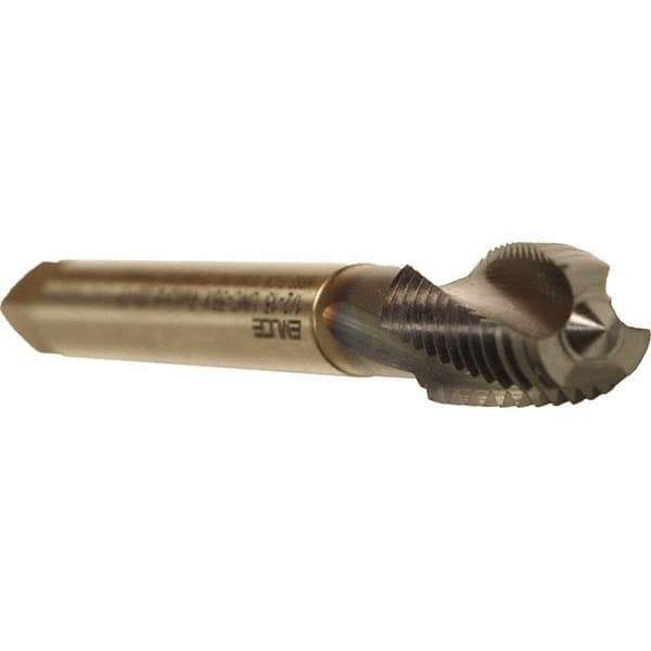 Emuge - 9/16-12 UNC 3 Flute 3BX Modified Bottoming Spiral Flute Tap - Cobalt, TiCN Finish, 4.331" OAL, Right Hand Flute, Right Hand Thread, Series Rekord D - Exact Tool & Supply