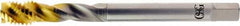 OSG - M2.6x0.45 2 Flute 6H Modified Bottoming Spiral Flute Tap - Vanadium High Speed Steel, TiN Finish, 50mm OAL, Right Hand Flute, Right Hand Thread, D3, Series 16455 - Exact Tool & Supply