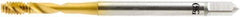 OSG - #3-48 UNC 2 Flute 2B Modified Bottoming Spiral Flute Tap - Vanadium High Speed Steel, TiN Finish, 50mm OAL, Right Hand Flute, Right Hand Thread, H2, Series 16450 - Exact Tool & Supply
