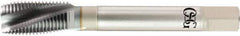 OSG - #10-32 UNF, 3 Flute, V Finish, Powdered Metal Spiral Point Tap - Plug Chamfer, Right Hand Thread, 7/8" Thread Length, 0.194" Shank Diam, 2B Class of Fit, Series 13063 - Exact Tool & Supply