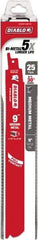 Freud - 9" Long x 1" Thick, Bi-Metal Reciprocating Saw Blade - Straight Profile, 14 to 18 TPI, Toothed Edge, Tang Shank - Exact Tool & Supply