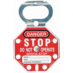 Brady - 1 5-Piece Single Jaw 1.181" Jaw Diam 6 Padlock Steel Lockout Hasp - Exact Tool & Supply