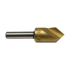 M.A. Ford - 3/4" Head Diam, 1/2" Shank Diam, 1 Flute 100° High Speed Steel Countersink - TiN Finish, 2-3/4" OAL - Exact Tool & Supply