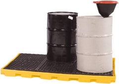 UltraTech - 66 Gal Sump, 9,000 Lb Capacity, 6 Drum, Polyethylene Spill Deck or Pallet - 75" Long x 50" Wide x 5" High, Low Profile, 2 x 3 Drum Configuration - Exact Tool & Supply