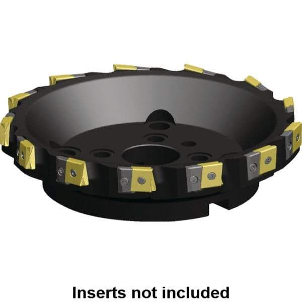 Kennametal - 9 Inserts, 200mm Cut Diam, 60mm Arbor Diam, 25.46mm Max Depth of Cut, Indexable Square-Shoulder Face Mill - 0/90° Lead Angle, 63mm High, LN.U 2210.. Insert Compatibility, Series MEGA90 - Exact Tool & Supply