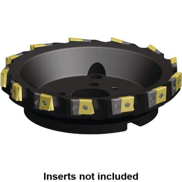 Kennametal - 7 Inserts, 6" Cut Diam, 2" Arbor Diam, 25.45mm Max Depth of Cut, Indexable Square-Shoulder Face Mill - 0/90° Lead Angle, 2-3/8" High, LN.U 2210.. Insert Compatibility, Series MEGA90 - Exact Tool & Supply