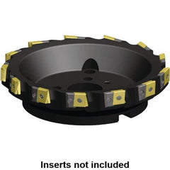 Kennametal - 7 Inserts, 6" Cut Diam, 2" Arbor Diam, 25.45mm Max Depth of Cut, Indexable Square-Shoulder Face Mill - 0/90° Lead Angle, 2-3/8" High, LN.U 2210.. Insert Compatibility, Series MEGA90 - Exact Tool & Supply