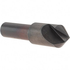 Melin Tool - 1/2" Head Diam, 3/8" Shank Diam, 1 Flute 82° High Speed Steel Countersink - Oxide Finish, 2" OAL, Single End, Straight Shank, Right Hand Cut - Exact Tool & Supply