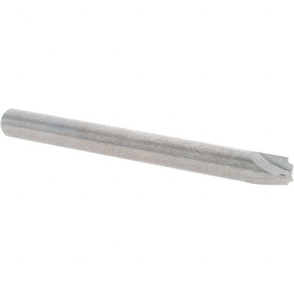 Melin Tool - 1/32" Radius, 3 Flute Solid Carbide Corner Rounding End Mill - Single End, Uncoated, 1/8" Tip Diam, 2" OAL, 3/16" Shank Diam - Exact Tool & Supply