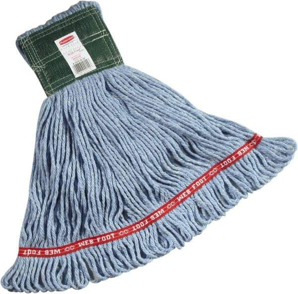 Rubbermaid - 1" Green Head Band, Medium Blended Fiber Loop End Mop Head - 4 Ply, Side Loading Connection - Exact Tool & Supply