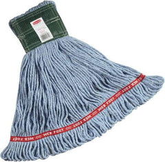 Rubbermaid - 1" Green Head Band, Medium Blended Fiber Loop End Mop Head - 4 Ply, Side Loading Connection - Exact Tool & Supply